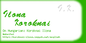 ilona koroknai business card